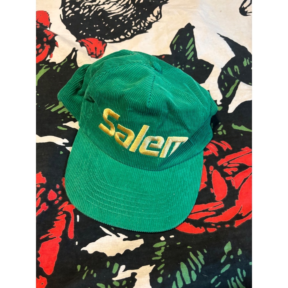Vintage Salem Cigarettes Green Corduroy Snapback Hat Gold Medal Promo Cap